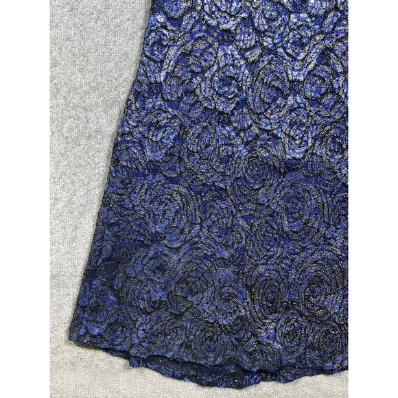 La Scala Iridescent Sequin Sleeveless Fitted Maxi Formal Dress Womens Small Blue - Picture 9 of 16